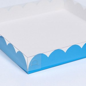 Коробочка для печенья, синяя, 21 х 21 х 3 см