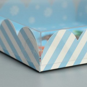 Коробка для кондитерских изделий с PVC крышкой «Сладкого Нового года», 13 ? 13 ? 3 см