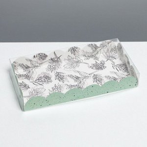 Коробка для кондитерских изделий с PVC крышкой «Грозди», 10,5 ? 21 ? 3 см