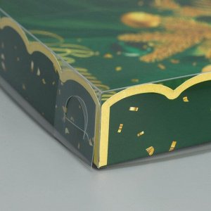 Коробка для кондитерских изделий с PVC крышкой «Волшебного нового года», 15 ? 15 ? 3 см