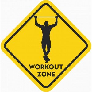 Знак декоративный (постер) "Workout zone" 32х32 см, пластик