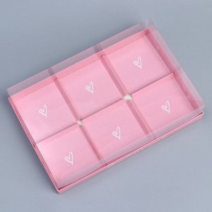 Коробка для для муссовых пирожных «Сердечки», 27 х 17.8 х 6.5 см
