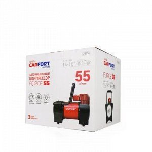 Компрессор а/м "CARFORT" Force -55 12v. 15Amp, 55 л/мин, с фонарем (1/8)