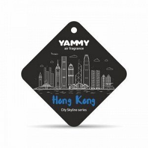 Ароматизатор подвес. сити "Yammy" картон с пропиткой Квадрат "Hong Kong" (1/200)