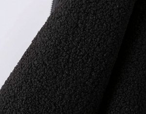 Куртка стеганая с капюшоном комбинированная, на хлопке, демисезонная, внутри флис, черный
