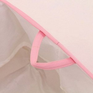 Корзина для хранения игрушкек с затяжкой на веревке, 40 х 50 х 48 см, розовая