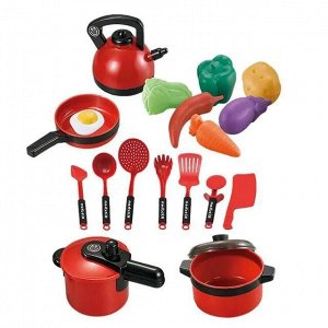 Набор посуды 18 предметов  (красный)