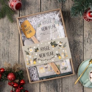 Набор новогодний новогодний подарочный "Hygge" варежка-прихватка, лопатка силикон