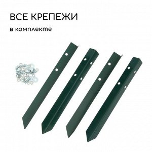 Грядка оцинкованная, 195x100x15 см, тёмно-зелёная, Greengo