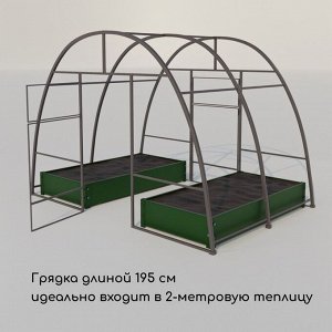 Грядка оцинкованная, 195x100x15 см, тёмно-зелёная, Greengo