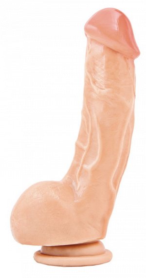 Реалистичный фаллоимитатор, PVC, телесный, 19 см (в пакете)