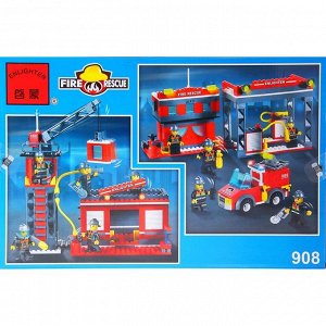 Конструктор "Пожарные спасатели - Спасательная машина с краном", 607 деталей