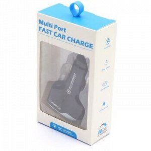 Адаптер CarCharger, /черный/ 2*USB, 2*type-c/ QC3.0/PD3.0