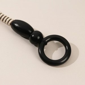 Ручки для сумки, 2 шт, вощёный шнур, 46 ± 1 x 4,5 см, цвет чёрный