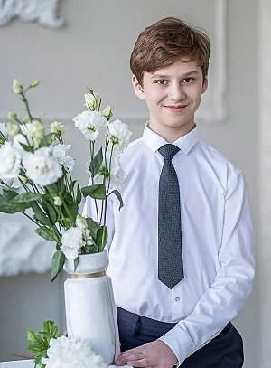 Стильный и модный принтованный галстук с мелким рисунком Арнольд 35 см