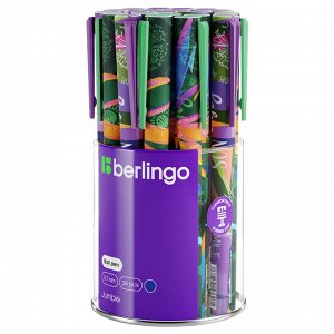 Ручка шариковая Berlingo ""Jumble"" синяя, 0,7мм, грип, рисунок на корпусе, soft-touch, ассорти