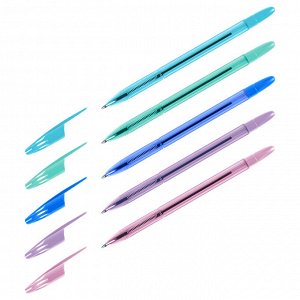 Ручка шариковая СТАММ ""555"" синяя, 0,7мм, пастель микс