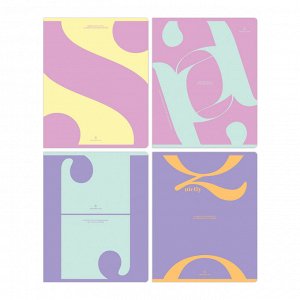 Тетрадь 48л., А5, клетка Greenwich Line ""Letter symbol"", матовая ламинация, выб. лак, 70г/м2