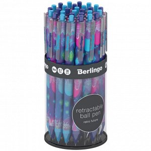 Ручка шариковая автоматическая Berlingo ""Retro Future"" синяя, 0,7мм, рисунок на корпусе, ассорти