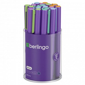 Ручка шариковая Berlingo ""Envy"" синяя, 0,7мм, игольчатый стержень, грип, корпус ассорти