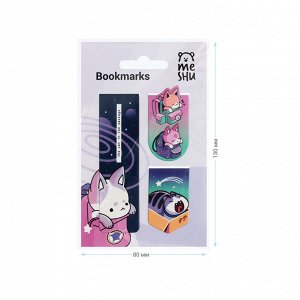 Закладки магнитные для книг, 3шт., MESHU ""Catbox""