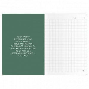Тетрадь 40л., А5, клетка на сшивке Greenwich Line ""Disposition. Green"", матовая ламинация, тиснение