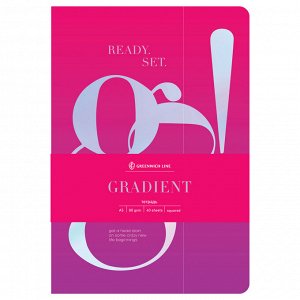 Тетрадь 40л., А5, клетка на сшивке Greenwich Line ""Gradient"", софт-тач, тиснение фольгой, тон. блок