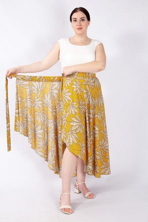 Юбка листья на желтом
Нарядная, летняя  женская юбка на запах, регулируется поясом на завязках. Длина миди, полусолнце. Юбка пошита из легкого вискозного штапеля. Модель свободного  кроя доставит комф
