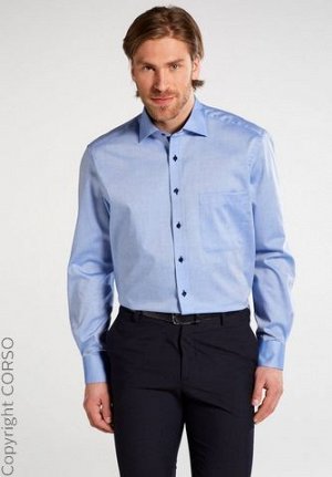 рубашка бренд Eterna FM Рубашка с длинным рукавом (Langarm Hemd)Цвет изделия: средний синий Бренд: Eterna FM Диапазон: He. Рубашки Размерная категория: Обычные размеры. Посадка по производителю: COMFO