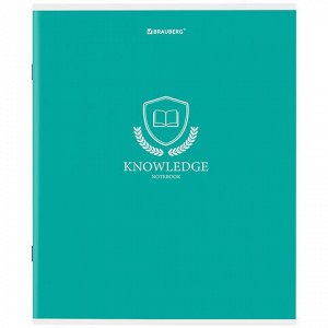 Тетрадь А5, 80 л., BRAUBERG, скоба, клетка, обложка картон, "Knowledge", 404409