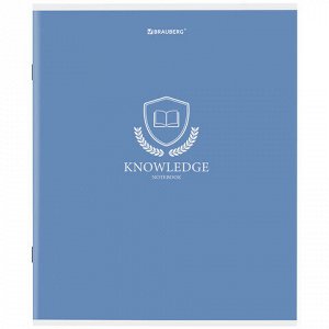Тетрадь А5, 80 л., BRAUBERG, скоба, клетка, обложка картон, "Knowledge", 404409