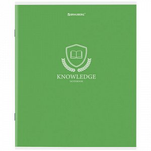 Тетрадь А5, 80 л., BRAUBERG, скоба, клетка, обложка картон, "Knowledge", 404409