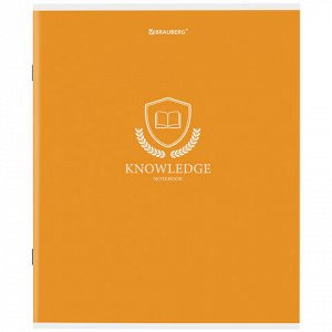 Тетрадь А5, 80 л., BRAUBERG, скоба, клетка, обложка картон, "Knowledge", 404409