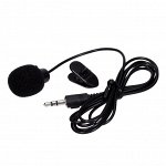 Микрофон - MP-02 с прищепкой, 3,5 jack, 150см (тех.уп) (black)