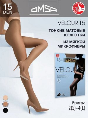 OMSA VELOUR 15 колготки женские прозрачны равномерные из микрофибры