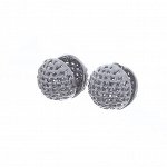 Серьги Moon Paris, Ringo, плетёные, в форме сферы, MR-22.03-047 (серебристый)