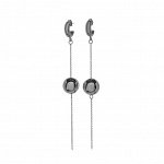 Серьги Moon Paris, Ringo, полукольца с зеркальными шарами, MR-23.02-004 (серебристый)