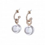 Серьги Moon Paris, Ringo Queen, полукольца, с акриловыми бусинами, MRQ-22.12-008 (белый)