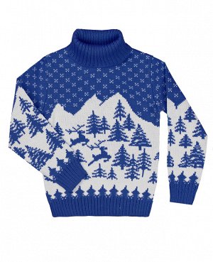 35317-ПВ17, Синий  вязаный свитер для мальчика