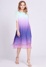 Платье Bazalini 4737 бирюза-фиолетовый