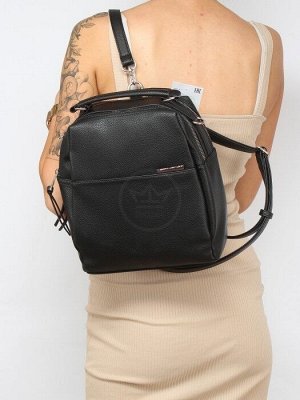 Рюкзак жен искусственная кожа ADEL-195/4в (сумка change), 2отд+карм/перег,  черный флотер  255313