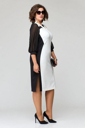 Платье EVA GRANT 7220 черный/белый