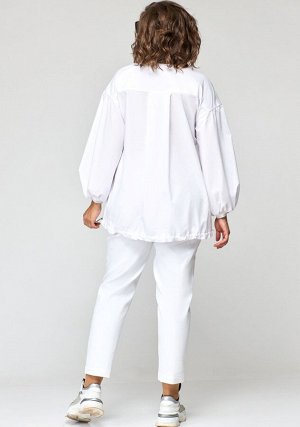 Блуза EVA GRANT 147-1 бело-серый