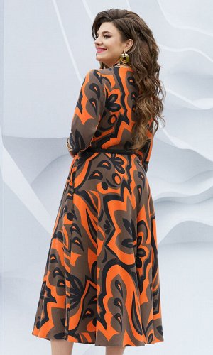Платье Vittoria Queen 19353/1 оранжевый цветы