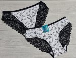 Трусы женские с кружевом 3096 черный