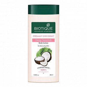 BIOTIQUE Bio Creamy Coconut Ultra Rich Body Lotion 200ml/ Биотик Кокосовый лосьон для тела
