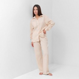 Комплект домашний женский (рубашка, брюки) KAFTAN Basic размер, молочный