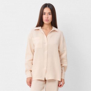 Комплект домашний женский (рубашка, брюки) KAFTAN Basic размер, молочный