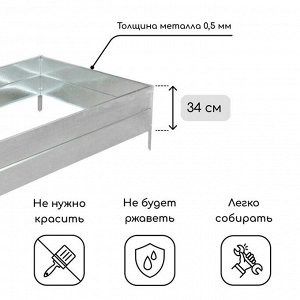 Грядка оцинкованная, 195 ? 100 ? 34 см, Greengo
