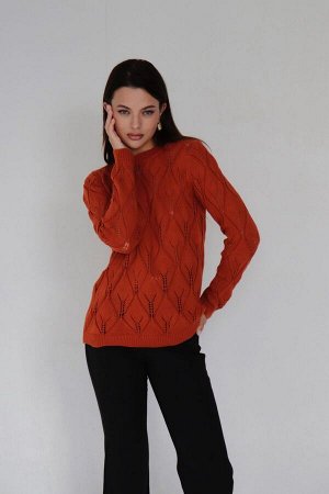 Martichelli Джемпер ажурный терракотовый